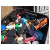 Tote with Spray Paint - Propane - Auto Fluids - Most Full-ish