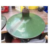 (2) Vintage Green/White Porcelain Light Fixtures