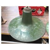 (2) Vintage Green/White Porcelain Light Fixtures