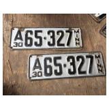 Vintage Pair 1930 Minnesota License Plates