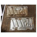 Vintage Pair 1941 Minnesota License Plates