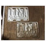 Vintage Pair 1947 Minnesota License Plates
