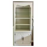 Painted Curio Cabinet With Glass Shelf & Light 32 X 17 X 79 in