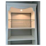 Painted Curio Cabinet With Glass Shelf & Light 32 X 17 X 79 in