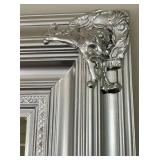 LARGE Ornate Silver Painted Wall Mirror 56 X 46 in