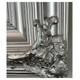 LARGE Ornate Silver Painted Wall Mirror 56 X 46 in