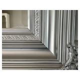 LARGE Ornate Silver Painted Wall Mirror 56 X 46 in