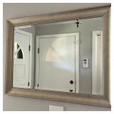 Large Rectangular Wall Mirror 38 X 28 in Silver Frame