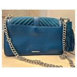 Rebecca Minkoff Blue Quilted Crossbody Bag With Chain Strap