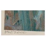Signed Abstract Seascape Print 194/2000 in Framed Mat