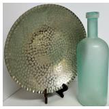 West Elm Glass Bottle & 15' Platter Mixed Lot