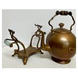 Copper Tea Kettle With Stand & Lid