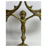 Vintage Copper & Brass PItcher and Art Nouveau Candelabra Mixed Lot