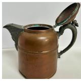 Vintage Copper & Brass PItcher and Art Nouveau Candelabra Mixed Lot