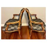 Pair of Upholstered Mahogany Armchairs