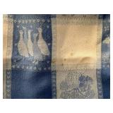 Blue & White Linen Tablecloth & Napkins Mixed Lot