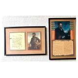 Framed Civil War Tribute Pair - Lincoln & Stonewall Jackson (Lot of 2)