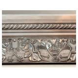 Ornate Silver-Tone Floral Mirror 30 X 33 X 2 Inches