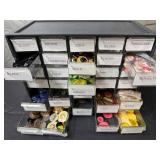 Mixed Lot of Assorted Buttons in Drawer Organizer including Vintage and MOP