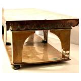 Copper Decorative Stand With Scalloped Trim