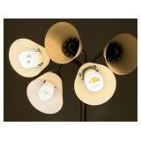 White Molded Plastic Rolling Chair & Five-Head Floor Lamp Mixed Lot