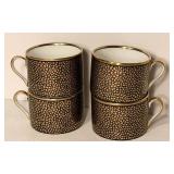 Fitz and Floyd Shagreen Fine Porcelain Cups (Lot of 4)