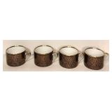 Fitz and Floyd Shagreen Fine Porcelain Cups (Lot of 4)