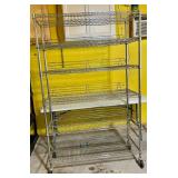 Chrome Wire Rolling Shelf Unit With Locking Wheels