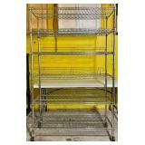Chrome Wire Rolling Shelf Unit With Locking Wheels