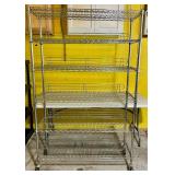 Chrome Wire Rolling Shelf Unit With Locking Wheels