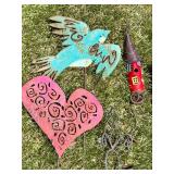 Garden Decor Mixed Lot With Fire Pit Screen & Planter Pots