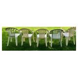 Plastic Patio Chairs With 4 Covers (Lot of 5)