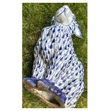 Blue & White Ceramic Rabbit & Rooster Figurines Mixed Lot