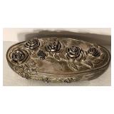 Godinger Silver Art Jewelry Casket With Costume Faux Pearl Necklace