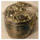 Godinger Silver Art Jewelry Casket With Costume Faux Pearl Necklace