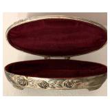 Godinger Silver Art Jewelry Casket With Costume Faux Pearl Necklace