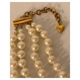 Godinger Silver Art Jewelry Casket With Costume Faux Pearl Necklace