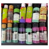 Acrylic & Fabric Paint Bottle Mixed Lot