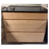 Wood 3-Drawer Dresser With Granite Top 37 X 25 X 36 in - (Lots 170 and 171 are coordinating)
