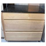 Black Granite-Top Wood Dresser Cabinet 36 X 25 X 36 in - (Lots 170 and 171 are coordinating)