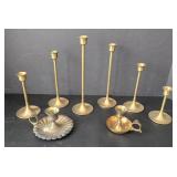 Vintage Brass Candlesticks & Candle Holders (Lot of 8)