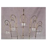 Metal Candle Holder With Glass Votive Cups in Box