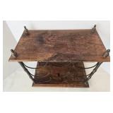 Vintage Italian Wood & Iron Wine Rack
