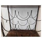 Vintage Italian Wood & Iron Wine Rack