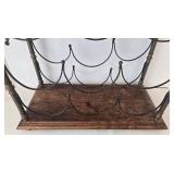 Vintage Italian Wood & Iron Wine Rack