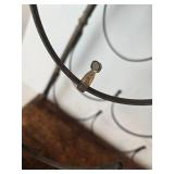 Vintage Italian Wood & Iron Wine Rack