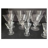 Swedish Crystal Gulli Seneca Ingrid Lobe Stem Glass Set (Lot of 17)