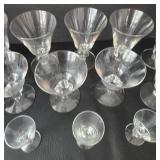 Swedish Crystal Gulli Seneca Ingrid Lobe Stem Glass Set (Lot of 17)
