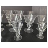 Swedish Crystal Gulli Seneca Ingrid Lobe Stem Glass Set (Lot of 17)