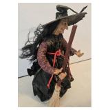 Halloween Decor Mixed Lot With Paper Mache Witch, Ghost Candle & Pumpkin Plate